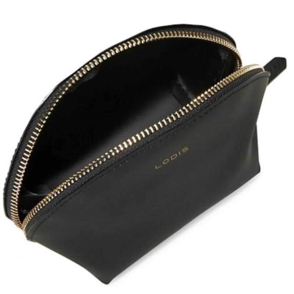 Lodis Domed Black Leather Pouch